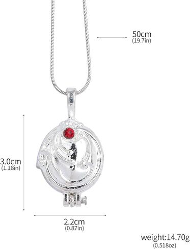 Necklace for Vampire Elena Cosplay - Silver Locket Necklace Merch Costume Jewelry Accessories - Halloween Party Gift Stuff (A) in Saudi Arabia