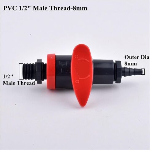 1Pc 1/4"~1/2" Male Thread to 8mm PVC Sampling Valve Pagoda Connector, Aquarium Fish Tank Fittings Garden Irrigation Hose Joint(1I2 Inch-8mm) in Saudi Arabia