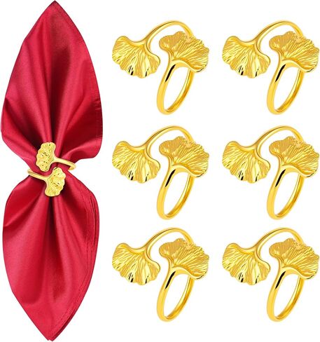 Gold Butterfly Napkin Rings Set of 6, Metal Napkin Rings for Dinner Table Setting, Stylish Table Decoration for Christmas Thanksgiving Easter Wedding Party in Saudi Arabia