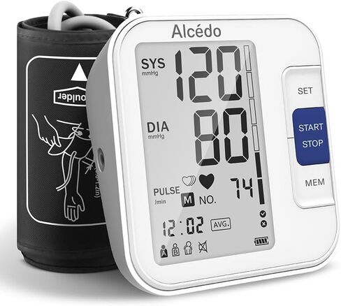 Alcedo Blood Pressure Monitor for Home Use, Automatic Digital BP Machine with Large Cuff for Upper Arm, Large Backlit Screen, Talking Function, 2x120 Reading Memory in Saudi Arabia