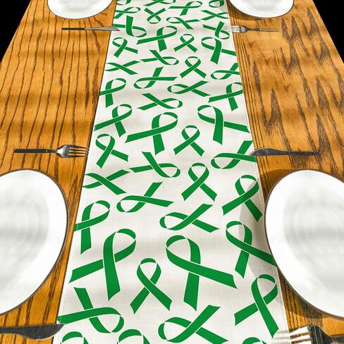 الوعي بالصحة العقلية الجدول عداء الشريط الأخضر غطاء الطاولة هدايا العمل الاجتماعي الوعي بالصحة العقلية زينة للمنزل الطرف in Saudi Arabia