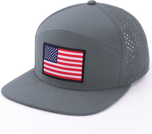 American Flag Baseball Cap, Flat Bill Brim Hat for Men Women, Patriotic Mesh Snapback Hats in Saudi Arabia