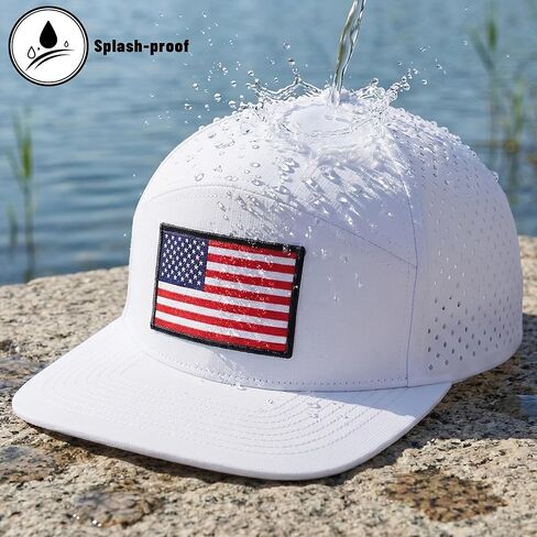 American Flag Baseball Cap, Flat Bill Brim Hat for Men Women, Patriotic Mesh Snapback Hats in Saudi Arabia
