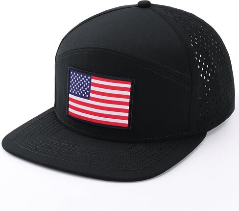 American Flag Baseball Cap, Flat Bill Brim Hat for Men Women, Patriotic Mesh Snapback Hats in Saudi Arabia