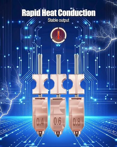 مجموعة فوهة الطابعة ثلاثية الأبعاد مناسبة لـ Flashforge AD5X، 0.4 مم 0.6 مم 0.8 مم فوهة الطارد عالية السرعة مع 3 أكمام من السيليكون in Kuwait