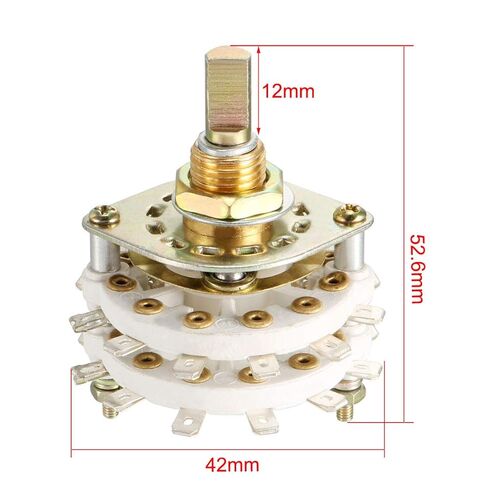 uxcell 2P11T 2 Pole 11 Position Selectable 2 Deck Band Channel Rotary Switch Selector in Saudi Arabia