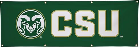 لافتة بوليستر مطبوعة رياضية من Colorado State Rams College - مرخصة من الرابطة الوطنية لرياضة الجامعات (NCAA) - زينة التخرج المعلقة - لافتة مدرسية (أخضر، أبيض) (2 × 6 بوصات) in Kuwait