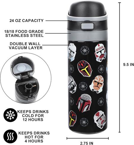 Bioworld Star Wars Helmet Collection 24 Oz. Stainless Steel Tumbler With Flip-Top Lid in Saudi Arabia