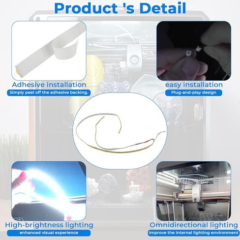 LED Light Kit Upgrade for 3D Printer Compatible with Creality K1/K1Max/K1C/SE Series, White Color & Bright LED Light Bar Kit 24V Flexible Tape for 3D Printer,Plug n Play(K1) in Saudi Arabia