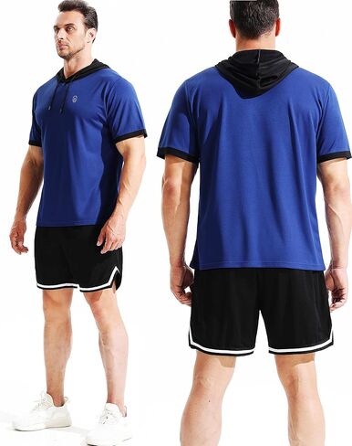 NELEUS Men's Running Shirt Workout Athletic Shirts with Hoodie Pack of 3 in Saudi Arabia