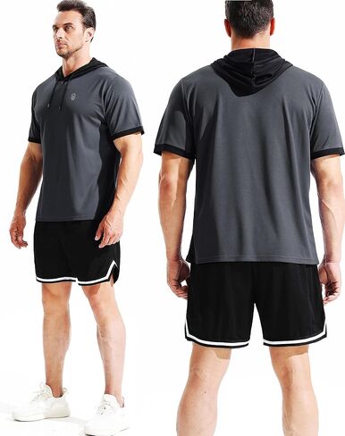 NELEUS Men's Running Shirt Workout Athletic Shirts with Hoodie Pack of 3 in Saudi Arabia