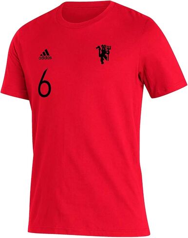 adidas Mens Paul Pogba MUFC- Manchester United Name & Number Amplifier T-Shirt, Red in Saudi Arabia