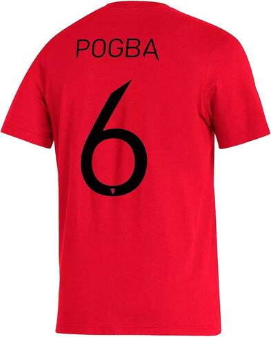 adidas Mens Paul Pogba MUFC- Manchester United Name & Number Amplifier T-Shirt, Red in Saudi Arabia