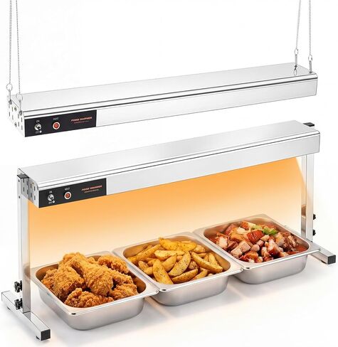 Copkim 24 Inch Food Heat Lamp, 750w Commercial Food Warmer Electric Heating Lamp Overhead, Hanging & Freestanding Dual-use Heat Lamps for Restaurant Buffet Catering Kitchen 110v in Saudi Arabia