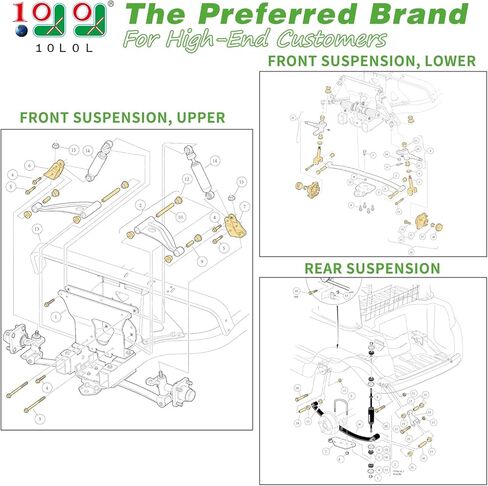10L0L Deluxe Golf Cart Front and Rear End Repair Kits for Club Car Precedent 2004-up in Kuwait