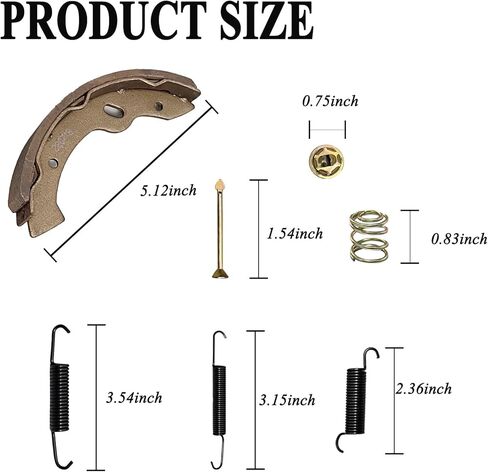 Golf Cart EZGO Brake Shoes Pads & Spring Kit Assembly Fit EZGo Medalist/TXT 1997 Up, Workhorse /ST350 1996 Up, Gas RXV 2008+ and Yamaha 1993-2006 G14 G16 G19-G22 Replaces #27943G01 70794G01 70795G01 in Saudi Arabia