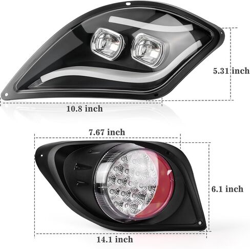 مجموعات إضاءة LED لعربة الجولف لأنظمة Yamaha Drive 2 2017-Up 12V-72V الكهربائية مع المصباح الأمامي وفرامل إشارة الانعطاف وأضواء الذيل الخطرة in Kuwait