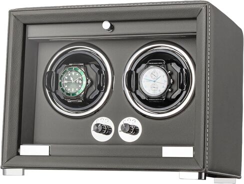 High End Watch Winder for Automatic Watches with Super Quiet Motor, Blue LED Light & Rotation Mode Setting, Watch Winder for with Flexible Pillow, Dual Power (orange color-4 grids) in Saudi Arabia