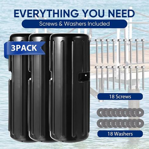 Dock Bumpers, 15.3 Inch Heavy Duty PVC Dock Fenders, UV Resistant Marine Dock Edge Guards with Mounting Screws for Boats & Docks in Saudi Arabia