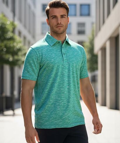 Mens Golf Shirt Moisture Wicking Fast Dry Lightweight Short Sleeve Casual Polo Shirts for Men in Saudi Arabia