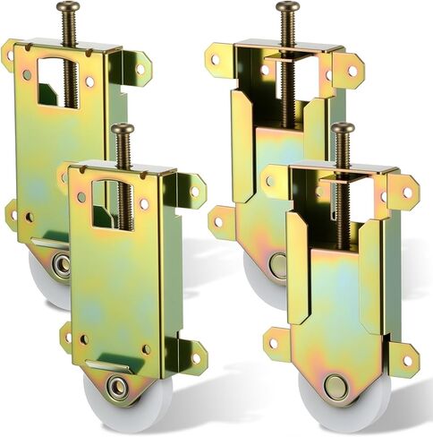 4 Pcs 2-1/2" Sliding Mirror Closet Door Rollers Replacement Assembly, 1-1/2" Inch Nylon Concaved Ball Durable Bearing Wheels, Sliding Glass Screen Door Hardware Garage Shower Fits in Saudi Arabia
