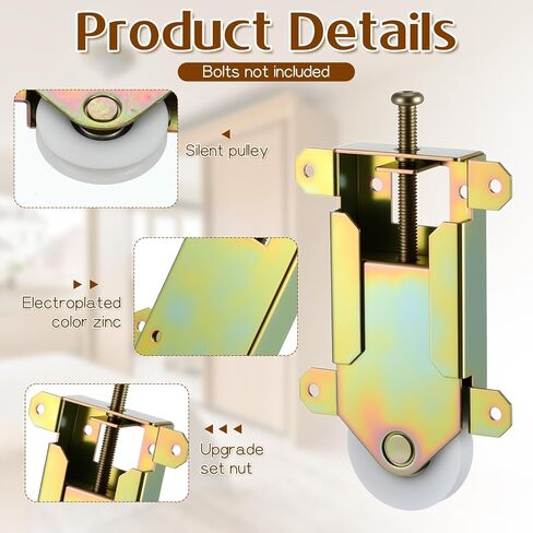 4 Pcs 2-1/2" Sliding Mirror Closet Door Rollers Replacement Assembly, 1-1/2" Inch Nylon Concaved Ball Durable Bearing Wheels, Sliding Glass Screen Door Hardware Garage Shower Fits in Saudi Arabia