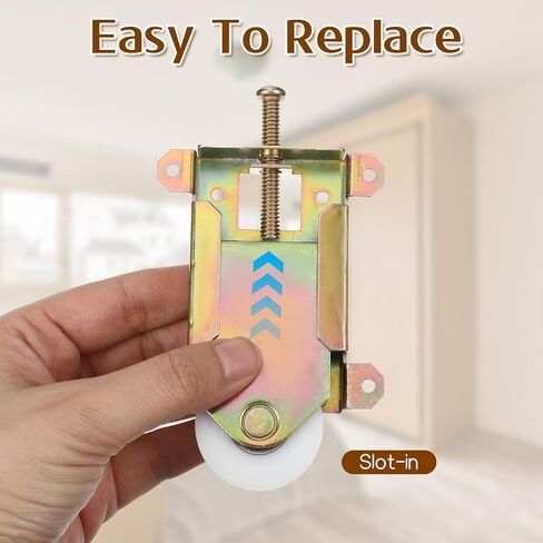 4 Pcs 2-1/2" Sliding Mirror Closet Door Rollers Replacement Assembly, 1-1/2" Inch Nylon Concaved Ball Durable Bearing Wheels, Sliding Glass Screen Door Hardware Garage Shower Fits in Saudi Arabia
