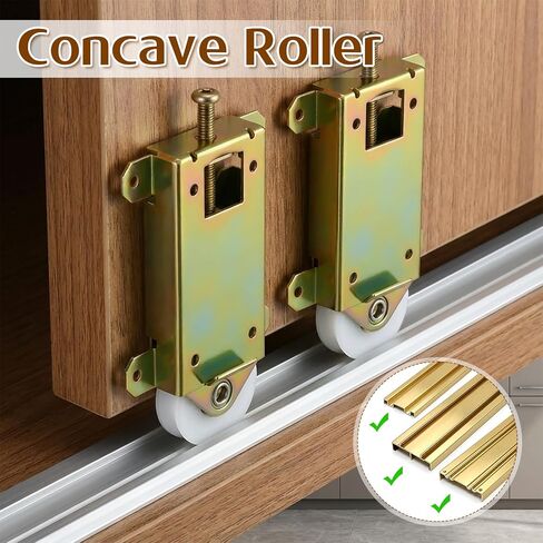 4 Pcs 2-1/2" Sliding Mirror Closet Door Rollers Replacement Assembly, 1-1/2" Inch Nylon Concaved Ball Durable Bearing Wheels, Sliding Glass Screen Door Hardware Garage Shower Fits in Saudi Arabia