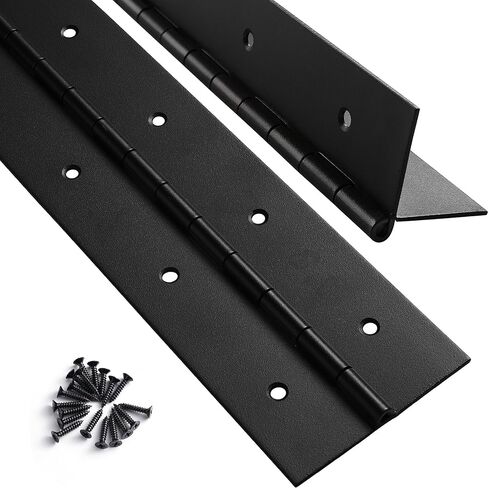 2 Pack Heavy Duty Piano Hinge 24 Inch x 2 Inch Width, 0.047'' Thick Stainless Steel Black Continuous Hinge for Cabinet, Door, Toolbox, Wooden Box, Metal Plate, Furniture, Industrial Project in Saudi Arabia