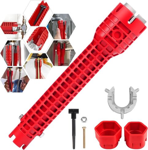 8 in 1 Faucet and Sink Wrench, Multifunctional Wrench Removal Nut Plumbing Tool, Bathroom Kitchen Plumbing Plumber for Tight Spaces Installation and Repairs in Saudi Arabia
