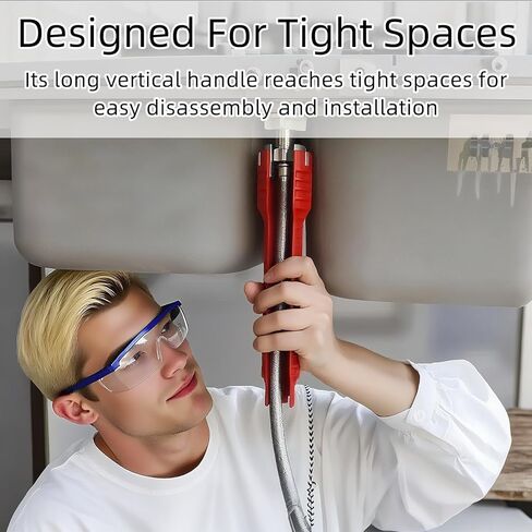 8 in 1 Faucet and Sink Wrench, Multifunctional Wrench Removal Nut Plumbing Tool, Bathroom Kitchen Plumbing Plumber for Tight Spaces Installation and Repairs in Saudi Arabia