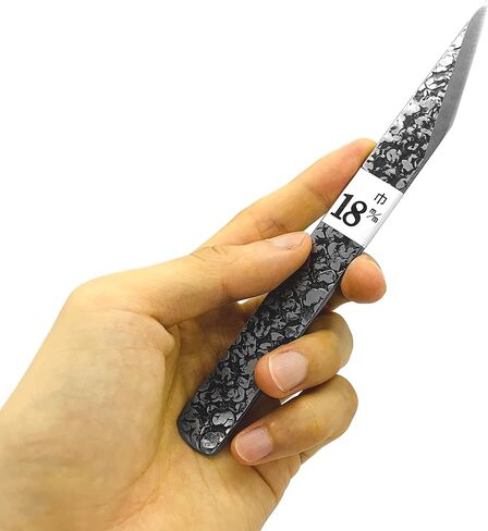 KAKURI Kiridashi Knife 18mm Right Hand for Woodworking, Marking, Scribing, Carving, Whittling, Professional Hand Forged Razor Sharp Japanese Carbon Steel Blade with Hammered Pattern, Made in JAPAN in Saudi Arabia