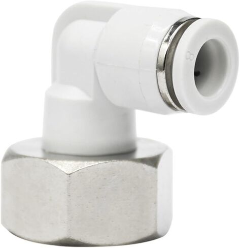 Pneumatic Air Pipe Quick Connector Plf Internal Thread Elbow L-Shaped Plastic Right Angle Plf6-01/8-02 1Pcs(WhitePLF6-02) in Saudi Arabia