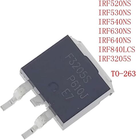 IRF520NS IRF530NS IRF540NS IRF630NS IRF640NS IRF840LCS IRF3205S TO-263 10 قطع (IRF530NS) in Kuwait