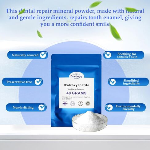 Nano Hydroxyapatite Powder for DIY Toothpaste, Teeth Whitening Repair Tooth Enamel Strong Teeth High Material hydroxyapatite are Very Suitable for DIY40 Grams in Saudi Arabia