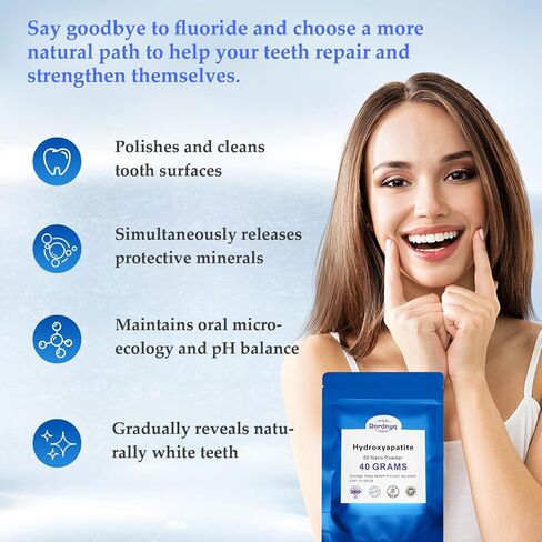 Nano Hydroxyapatite Powder for DIY Toothpaste, Teeth Whitening Repair Tooth Enamel Strong Teeth High Material hydroxyapatite are Very Suitable for DIY40 Grams in Saudi Arabia