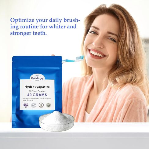 Nano Hydroxyapatite Powder for DIY Toothpaste, Teeth Whitening Repair Tooth Enamel Strong Teeth High Material hydroxyapatite are Very Suitable for DIY40 Grams in Saudi Arabia
