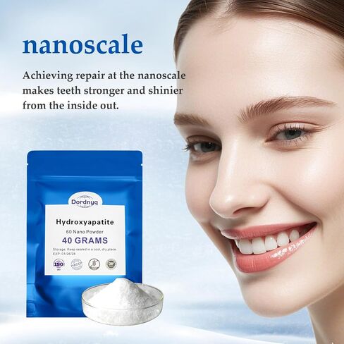 Nano Hydroxyapatite Powder for DIY Toothpaste, Teeth Whitening Repair Tooth Enamel Strong Teeth High Material hydroxyapatite are Very Suitable for DIY40 Grams in Saudi Arabia