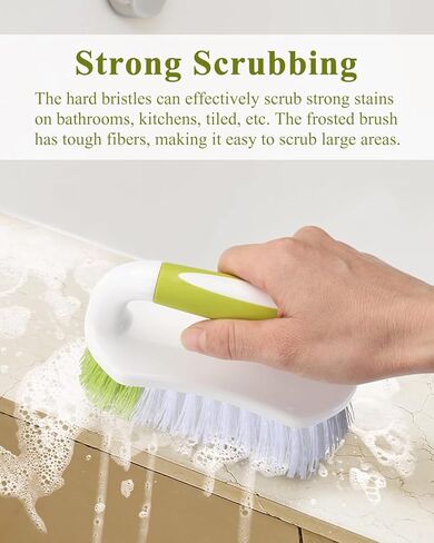 Heavy Duty Scrub Brush with Stiff Bristles - Comfort Grip Cleaning Brush for Tile, Carpet, Sink, Shower - Durable Ergonomic Handle for Floor Tub Scrubbing in Saudi Arabia
