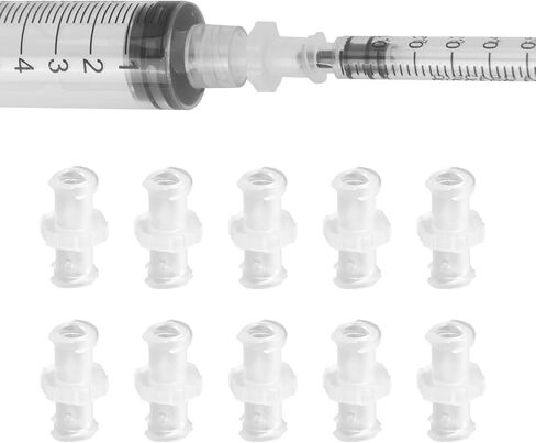 Luer Lock Syringe Connector Adapter, Syringe Fluid Distribution Adapter(White,10 Pcs) in Saudi Arabia