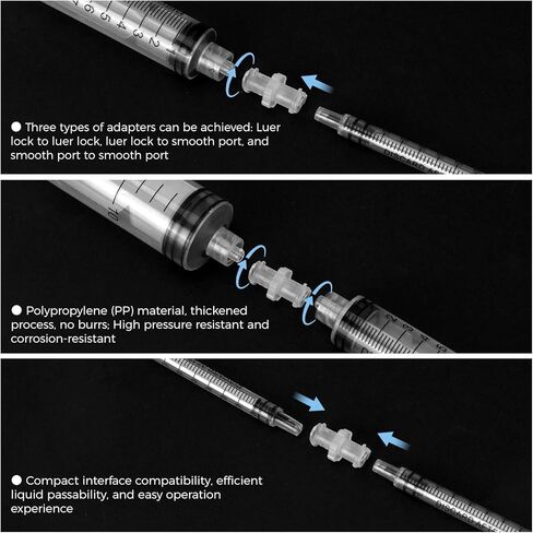 Luer Lock Syringe Connector Adapter, Syringe Fluid Distribution Adapter(White,10 Pcs) in Saudi Arabia