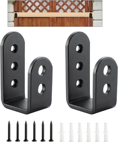 HOME MASTER HARDWARE 2 × 4 دعامات حاجز للأبواب، دعامة U شديدة التحمل لقضيب دعامة أمان الباب الداخلي/الخارجي، أسود، عبوتان in Kuwait