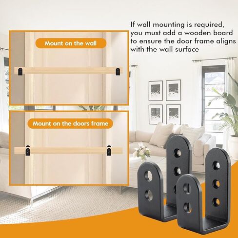 HOME MASTER HARDWARE 2 × 4 دعامات حاجز للأبواب، دعامة U شديدة التحمل لقضيب دعامة أمان الباب الداخلي/الخارجي، أسود، عبوتان in Kuwait