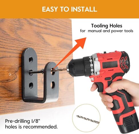 HOME MASTER HARDWARE 2 × 4 دعامات حاجز للأبواب، دعامة U شديدة التحمل لقضيب دعامة أمان الباب الداخلي/الخارجي، أسود، عبوتان in Kuwait