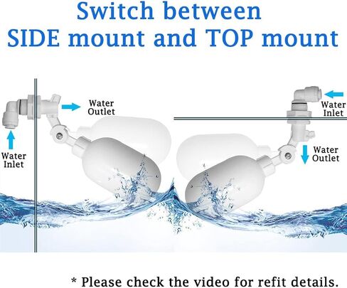 Joywayus 2Pcs Mini Plastic Float Ball Valve with 1/4" Quick Connect Push-In to Connect Tube Fittings, Automatic Water Level Control Switch, Adjustable Water Filter Ballcock Fittings in Saudi Arabia