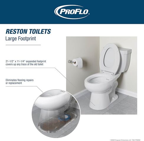 خزان مرحاض PROFLO PF2412 Reston 1.28 GPF فقط مع رافعة لليد اليسرى - أبيض in Kuwait