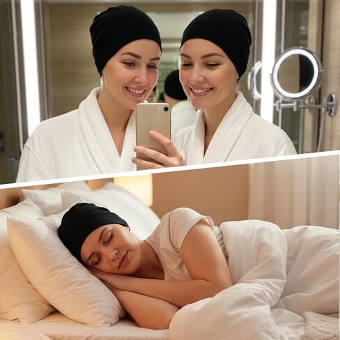 2 Pcs Hijab Undercap Black Hijab Cap for Women Stretchy Comfortable No Slip Modal Fiber Muslim Bonnets Women Tube Hat in Saudi Arabia