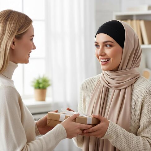 2 Pcs Hijab Undercap Black Hijab Cap for Women Stretchy Comfortable No Slip Modal Fiber Muslim Bonnets Women Tube Hat in Saudi Arabia