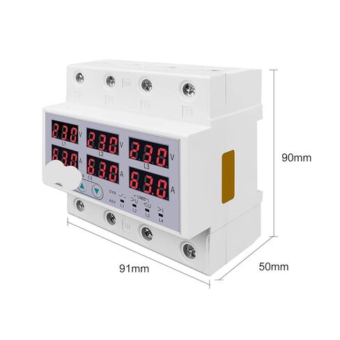 ينطبق على 3 مراحل 63A Din Rail قابل للتعديل أكثر من تحت الجهد الحالي حماية الحد الحالي حامي التتابع SYN ASYNC متزامن غير متزامن in Kuwait