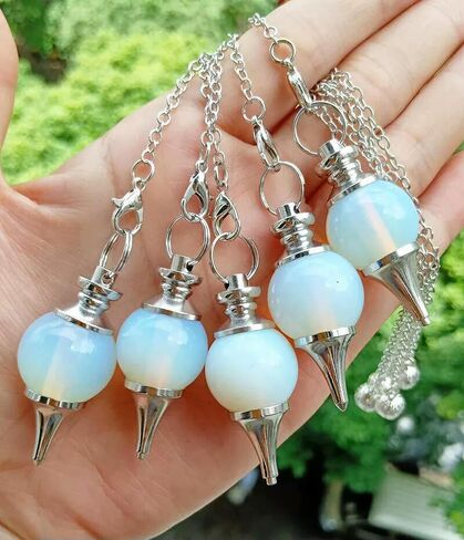 5pcs Opal Stone Ball Pendulum Pendants Prism Magic Wand in Saudi Arabia